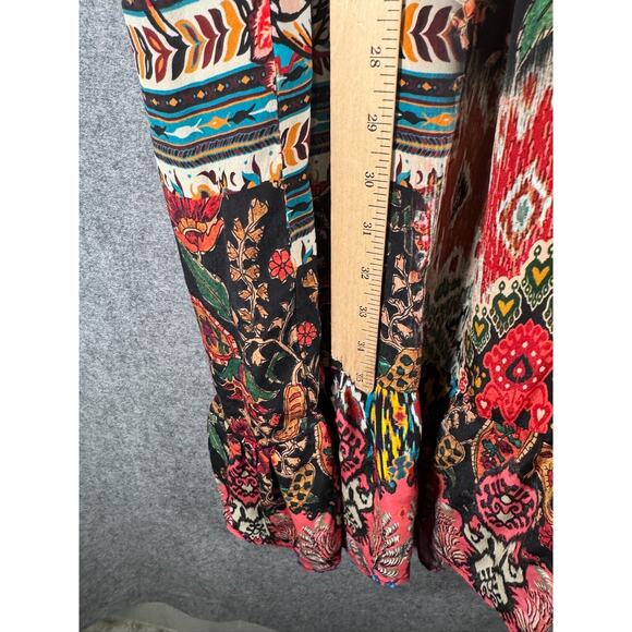 Unbranded Dress Women OS Bombay Babydoll Midi Viscose Silk Midi Boho Ruffle Slee - Picture 5 of 7